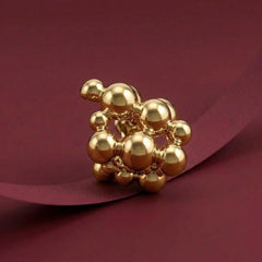 Ear Cuff No Piercing Gold Sphere Cluster Sculptural Wrap Brass Plated Gift for Her
