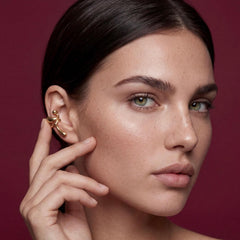 Ear Cuff No Piercing Crystal Drop 18K Gold Plated Brass Cartilage Wrap Gift