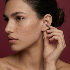 Silver Ear Cuff No Piercing Teardrop Dangle Silver Sterling Helix Wrap Gift for Her