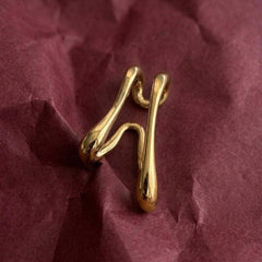 Ear Cuff No Piercing Gold Sculptural Teardrop Wrap Cartilage Statement Gift for Her