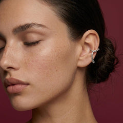 Ear Cuff No Piercing Silver Twisted Sculptural Cartilage Wrap Brass Plated Gift for Her